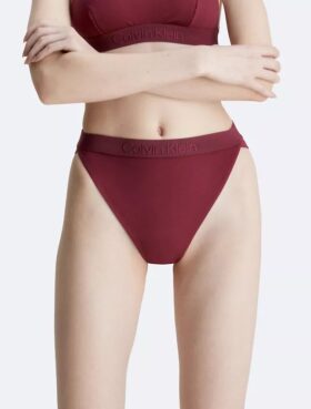 Bas de bikini taille haute ton sur ton