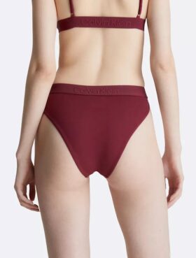 Bas de bikini taille haute ton sur ton
