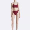 Bas de bikini taille haute ton sur ton