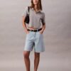 Bermuda décontracté en Denim mélangé lin
