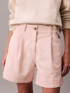 Bermuda plissé en sergé de coton Cotton Stretch