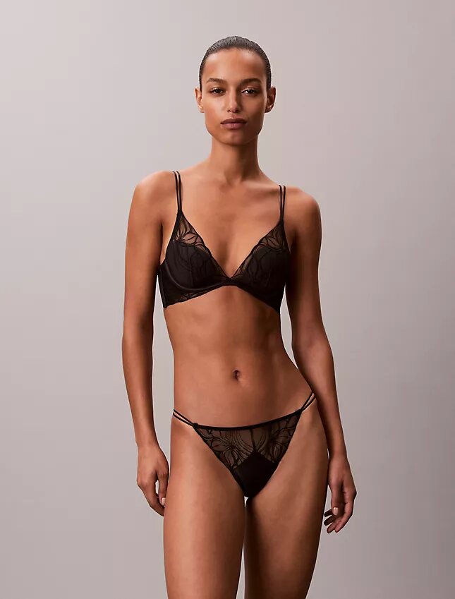 Bikini en dentelle florale noire CK Black Bikini en dentelle florale noire CK Black