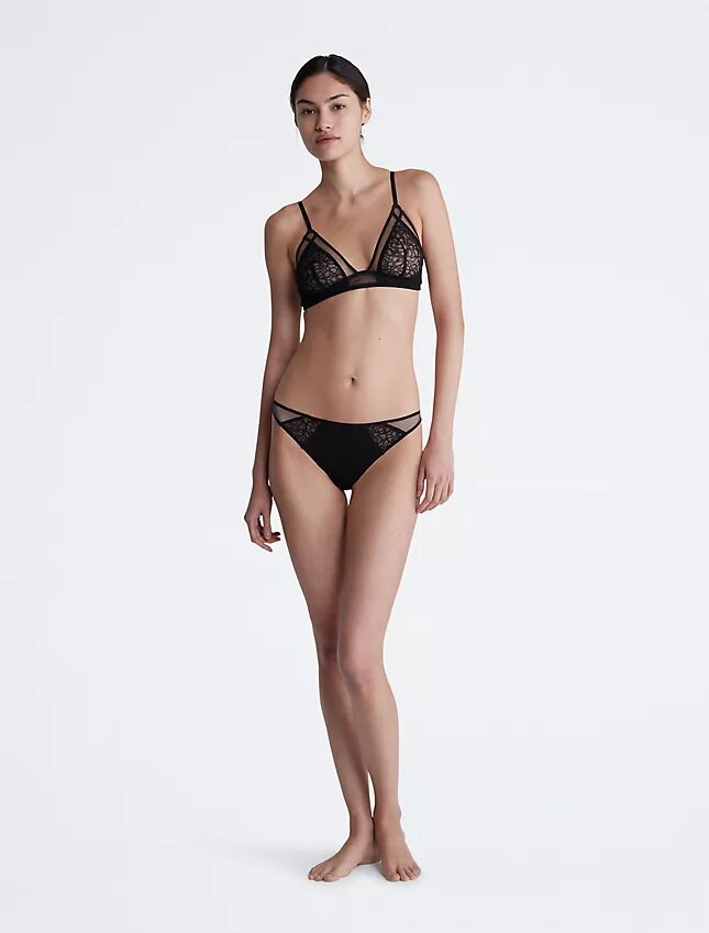 Bikini en dentelle graphique noir CK Black Bikini en dentelle graphique noir CK Black