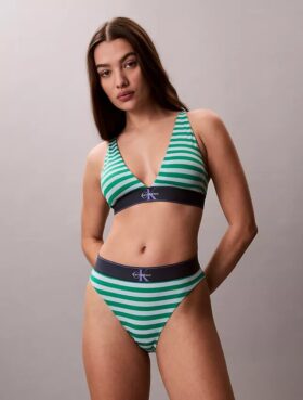 Bikini taille haute extensible en Microfiber à motif Monogram