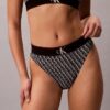 Bikini taille haute extensible en Microfiber à motif Monogram Bikini taille haute extensible en Microfiber à motif Monogram