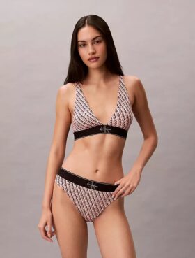 Bikini taille haute extensible en Microfiber à motif Monogram