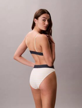 Bikini taille haute extensible en Microfiber à motif Monogram