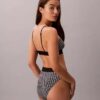 Bikini taille haute extensible en Microfiber à motif Monogram Bikini taille haute extensible en Microfiber à motif Monogram