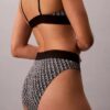 Bikini taille haute extensible en Microfiber à motif Monogram Bikini taille haute extensible en Microfiber à motif Monogram