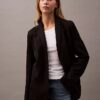 Blazer ajusté en rayonne