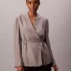 Blazer croisé en jacquard de viscose