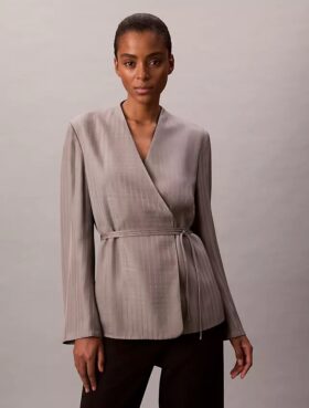 Blazer croisé en jacquard de viscose Blazer croisé en jacquard de viscose