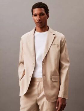 Blazer en mélange de lin