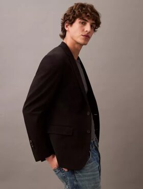 Blazer slim en gabardine de laine Blazer slim en gabardine de laine