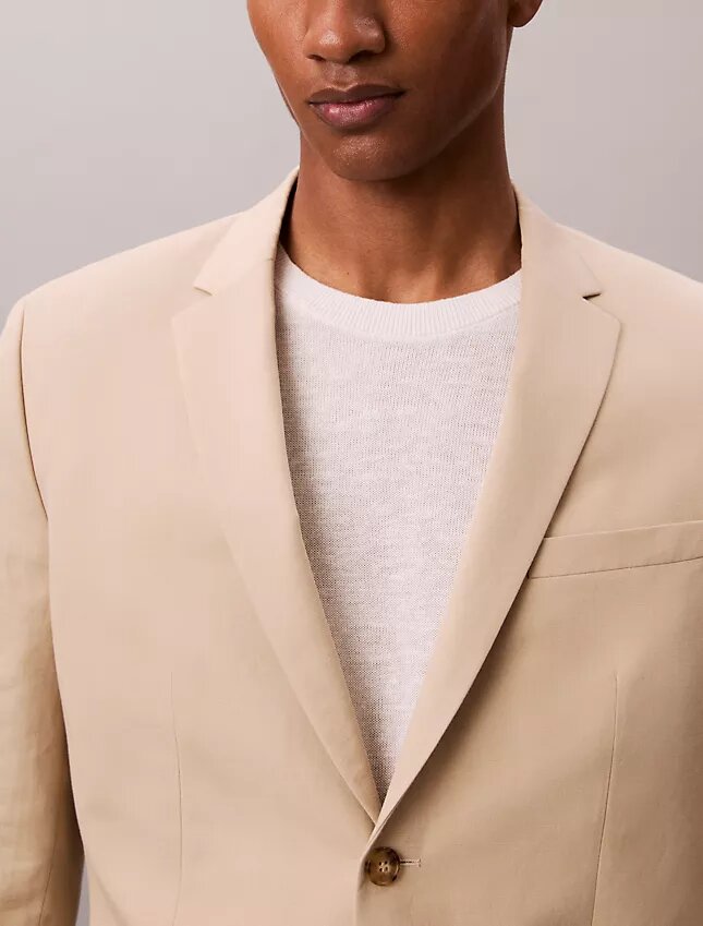 Blazer slim en mélange de lin Blazer slim en mélange de lin
