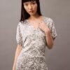 Blouse en satin froissé imprimé Blouse en satin froissé imprimé