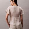 Blouse en satin imprimé à encolure en V Blouse en satin imprimé à encolure en V