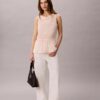 Blouse sans manches en popeline de coton