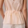 Blouse sans manches en popeline de coton