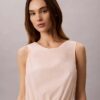 Blouse sans manches en popeline de coton