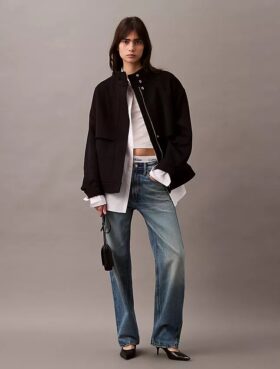 Blouson aviateur en laine mélangée