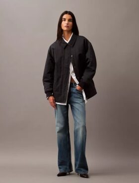 Blouson aviateur en nylon froissé Blouson aviateur en nylon froissé
