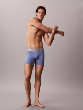 Boxer en microfibre extensible couleur acier