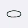Bracelet en cuir avec plaque d&rsquo;identification biseautée