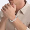 Bracelet à perles de forme rectangulaire organique