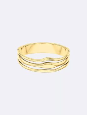 Bracelet rigide à charnière aux formes fluides et sculpturales