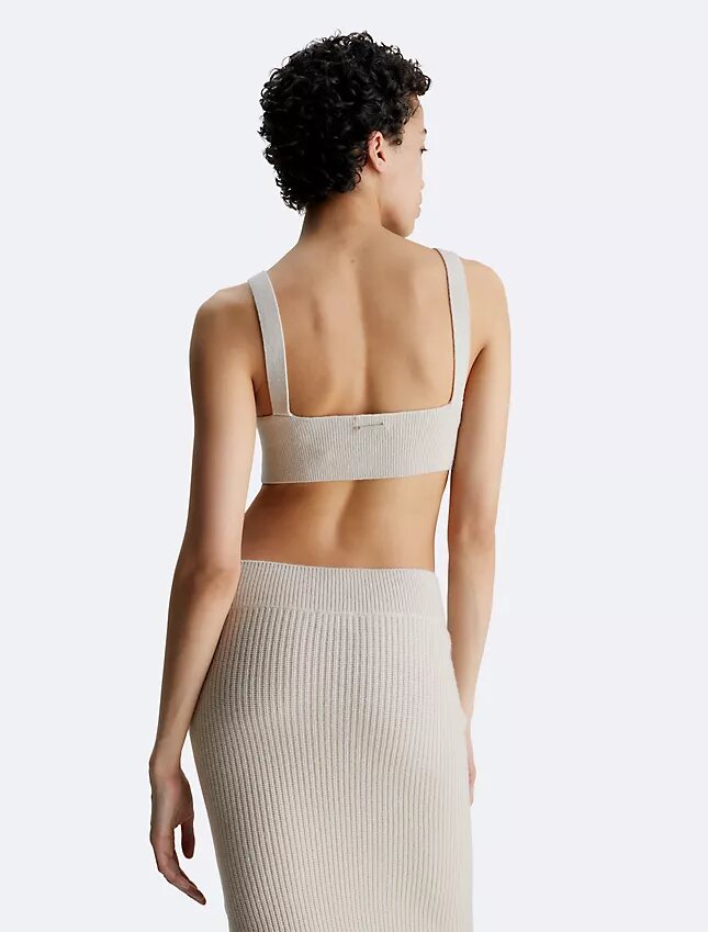 Bralette en laine mélangée côtelée Bralette en laine mélangée côtelée