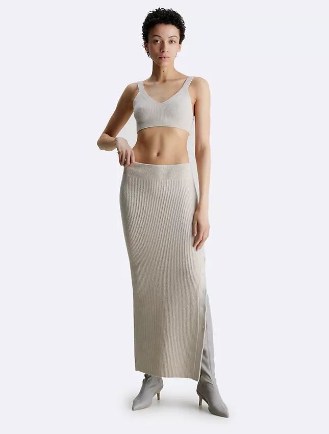 Bralette en laine mélangée côtelée Bralette en laine mélangée côtelée