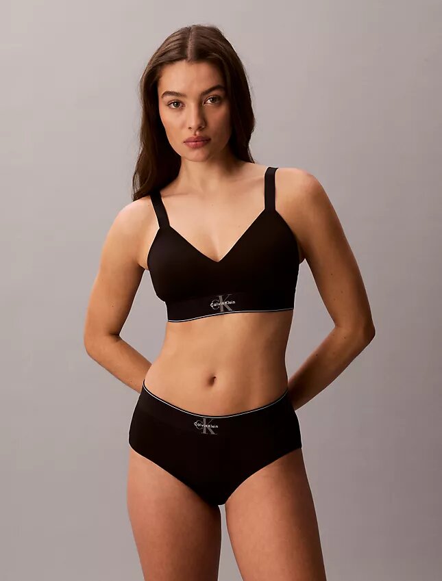 Bralette en microfibre extensible à motif Monogram, légèrement doublée Bralette en microfibre extensible à motif Monogram, légèrement doublée