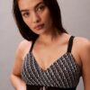 Bralette en microfibre extensible à motif Monogram, légèrement doublée Bralette en microfibre extensible à motif Monogram, légèrement doublée