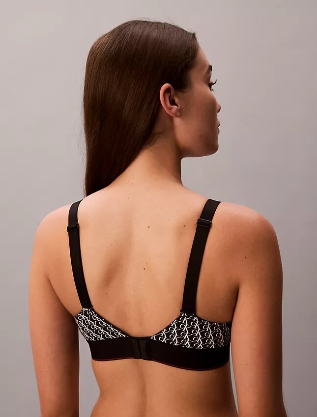 Bralette en microfibre extensible à motif Monogram, légèrement doublée Bralette en microfibre extensible à motif Monogram, légèrement doublée