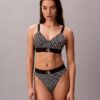 Bralette en microfibre extensible à motif Monogram, légèrement doublée Bralette en microfibre extensible à motif Monogram, légèrement doublée