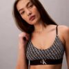 Bralette extensible en Microfiber à monogramme graphique, Unlined Bralette extensible en Microfiber à monogramme graphique, Unlined