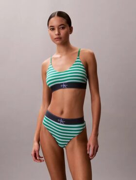 Bralette extensible en Microfiber à monogramme graphique, Unlined
