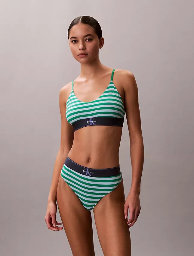 Bralette extensible en Microfiber à monogramme graphique, Unlined Bralette extensible en Microfiber à monogramme graphique, Unlined