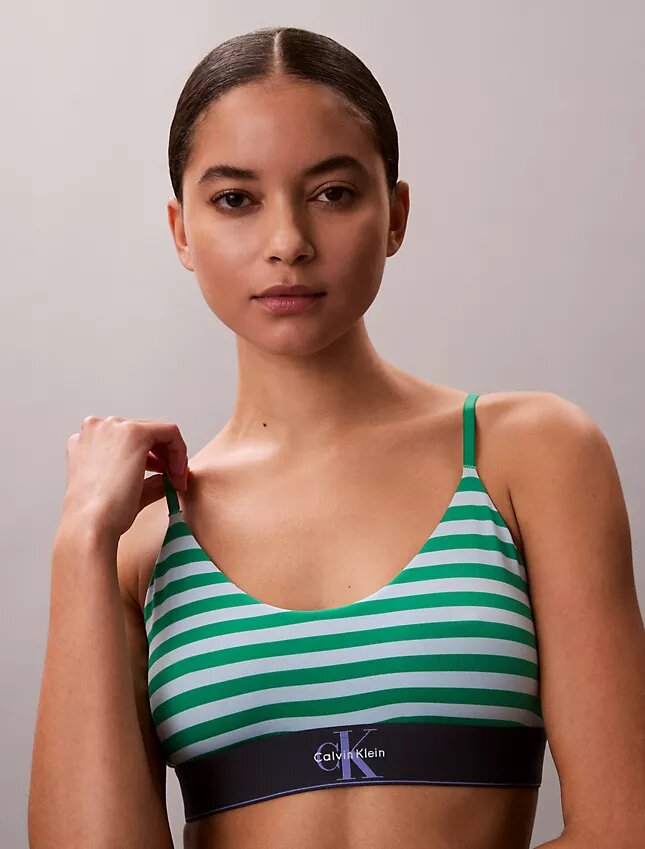 Bralette extensible en Microfiber à monogramme graphique, Unlined Bralette extensible en Microfiber à monogramme graphique, Unlined