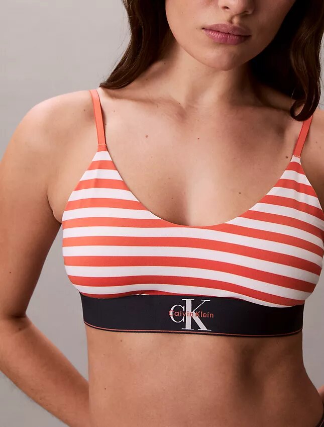 Bralette extensible en Microfiber à monogramme graphique, Unlined Bralette extensible en Microfiber à monogramme graphique, Unlined