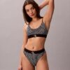 Bralette extensible en Microfiber à monogramme graphique, Unlined Bralette extensible en Microfiber à monogramme graphique, Unlined