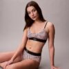 Bralette extensible en Microfiber à monogramme graphique, Unlined Bralette extensible en Microfiber à monogramme graphique, Unlined