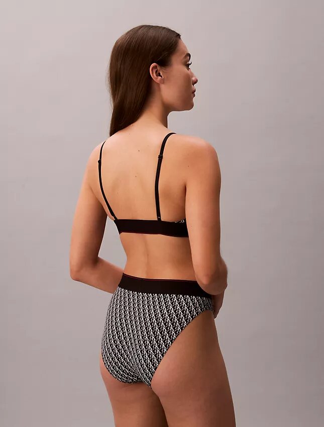 Bralette extensible en Microfiber à monogramme graphique, Unlined Bralette extensible en Microfiber à monogramme graphique, Unlined