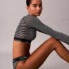Bralette à manches longues légèrement doublée en coton Modal Icon