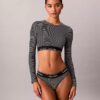 Bralette à manches longues légèrement doublée en coton Modal Icon