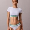 Bralette T-shirt légèrement doublée en coton Modal rayé Icon