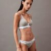 Bralette triangle à fermeture sur le devant, légèrement doublée, en coton et Modal Icon