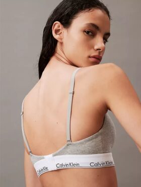 Bralette triangle à fermeture sur le devant, légèrement doublée, en coton et Modal Icon