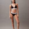 Bralette triangle à fermeture sur le devant, légèrement doublée, en coton et Modal Icon